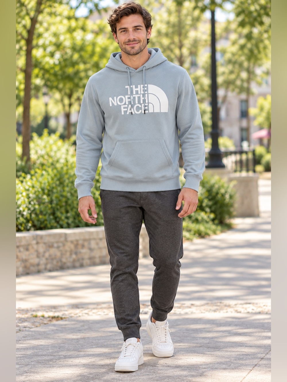 The North Face Men’s Medium Half Dome Logo Hoodie Blue Gray
